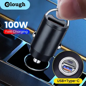 Elough 100 Вт USB C Автомобильное Зарядное Устройство Quick Charge QC 3,0 Быстрая Зарядка Автомобильного Зарядного Устройства Для iPhone 12 13 Pro Max Xiaomi Huawei Samsung