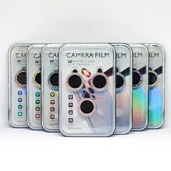 100шт Защитная пленка для камеры с металлическим бриллиантом, защитная пленка для мини-камеры для iPhone 13 14 11 12 Pro Max, защитное стекло объектива