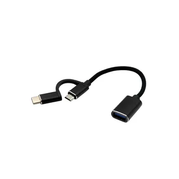 2 В 1 Кабель-адаптер USB 3.0 OTG для Samsung в нейлоновой оплетке Micro USB Type C Адаптер синхронизации данных для Huawei для MacBook Type-C OTG