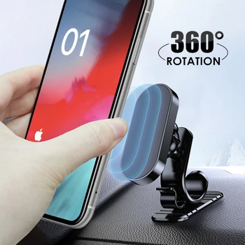 Мини 360 Вращающаяся Сильная Магнитная Приборная Панель Держатель Мобильного Телефона Магнит Поддержка GPS Телефона Кронштейн в Автомобиле Для iPhone Samsung mi