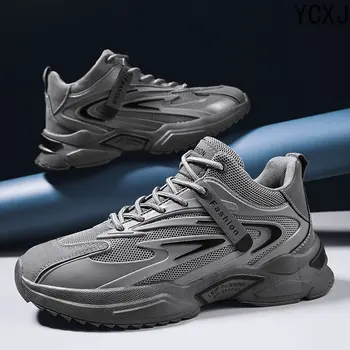Мужская обувь Дышащая мужская спортивная обувь Корейская версия Легкая Мужская повседневная обувь на мягкой подошве Обувь на платформе Кроссовки Мужские