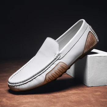 Белая обувь doudou, мужская обувь для вождения, дышащая мужская повседневная обувь, модная обувь Joker tide, деловая модельная кожаная обувь