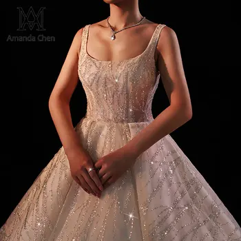 Высококачественное свадебное платье с кружевной аппликацией ручной работы по индивидуальному размеру