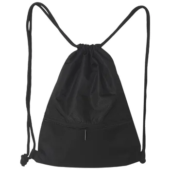 Уличный Женский мужской нейлоновый черный сверхлегкий рюкзак, футбольная баскетбольная сумка, шнурок, охотничьи походные спортивные сумки для спортзала (маленькие)