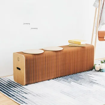 Дизайнерские стулья для гостиной Скандинавская мебель для дома Обеденный стул Складной Табурет для переодевания обуви из Крафт-бумаги Скамейка для спальни на Балконе