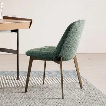 Скандинавские льняные обеденные стулья для кухонной мебели Современный минималистичный дизайнерский обеденный стул со спинкой, Легкий Роскошный обеденный стул для гостиной