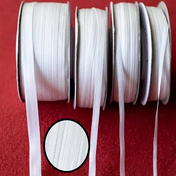 Шелковая лента Белая черная 2 мм 3 мм 4 мм 7 мм Узкий шелковый шнурок для изготовления ленты для волос, пошива кукольной одежды, декоративной мини-шелковой ленты 