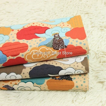 Импортная толстая хлопчатобумажная ткань с японским принтом и принтом Fengxiang Yunxiong Ткань для одежды ручной работы хлопок 90 см x 110 см