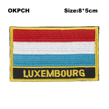 Нашивки с флагом Люксембурга, наклейки на футболки, военная нашивка, теплопередача PT0107-R
