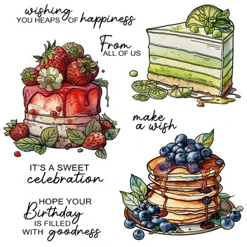 Mangocraft Сладкие торты на День Рождения Штампы для резки десертов Прозрачные штампы Принадлежности для скрапбукинга своими руками Металлические Штампы Силиконовые Штампы для открыток