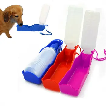 Переносная пластиковая миска для кормления собак кошек, не разливающаяся, поилка для бутылок с водой на открытом воздухе