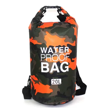 Камуфляжная легкая водонепроницаемая сумка для плавания на открытом воздухе, пляжное плавание, водонепроницаемое ведро для плавания вверх по течению, одно плечо, Дрейфующее плечо