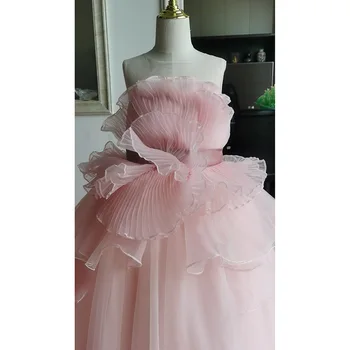 2023 Платье в цветочек для девочек со шлейфом, детские платья для свадебной вечеринки, официальное бальное платье, детское длинное вечернее платье для выпускного вечера, сшитое невестой