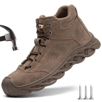 Мужская защитная обувь, зимние ботинки, рабочая обувь электросварщика, неразрушаемые рабочие защитные ботинки с защитой от ударов и проколов