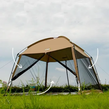 Оксфорд + Сетчатый навес Наружная Солнцезащитная палатка от комаров, Беседка для пикника, рыбалки, защита от ультрафиолета, Солнцезащитный козырек, Большое пространство Для вечеринки