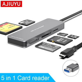 Кард-ридер AJIYU Type C 5 в 1 USB C к CF XD MS Micro SD M2 TF Устройство Чтения Карт Памяти для Портативных ПК Multi OTG Smart Card Reader