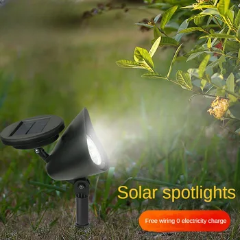 Садовые фонари на солнечной энергии, Вращающаяся солнечная панель и головка лампы, ландшафтное освещение высокой яркости для газонов, садовых дорожек