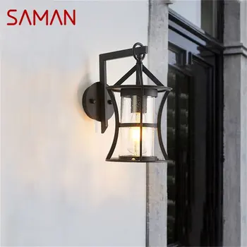 · SAMAN Открытый классический настенный светильник, светодиодный светильник, водонепроницаемый IP65, бра для украшения дома, веранды, виллы