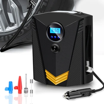 Цифровой Ручной воздушный компрессор 12V 120W Проводной Надувной насос Портативный воздушный насос для накачивания шин для автомобильных велосипедных мячей