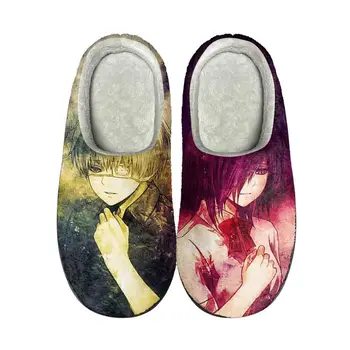 Аниме Токийский Гуль, забавные домашние хлопчатобумажные тапочки на заказ, высококачественная мужская Женская плюшевая модная повседневная обувь, сохраняющая тепло, термальные тапочки