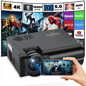 Мини-проекторы с экраном 4k, портативные светодиодные смарт-мобильные устройства, короткометражное видео, домашний кинотеатр на Android Hd 1080p