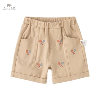 Dave Bella/ весенне-летние детские шорты и брюки для мальчиков и девочек, короткие штаны цвета хаки, детская одежда от 2 до 7 лет DB2222282
