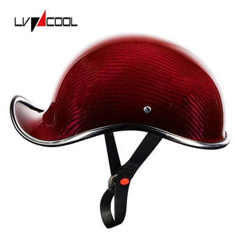 Бейсболка из настоящего углеродного волокна LVCOOL, шлем, мотоциклетные винтажные ретро-шлемы для Cruiser Chopper, женщин, мужчин, B Type-M
