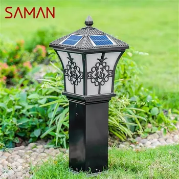 Наружные солнечные фонари SAMAN для газона, Ретро Садовая лампа, светодиодная водонепроницаемая IP65, декоративная для дома, для дуплексной виллы