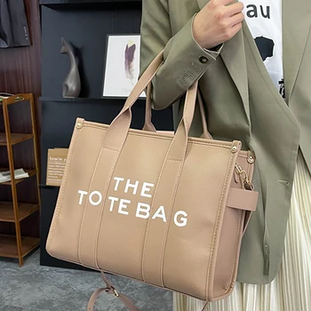 Роскошные Брендовые дизайнерские сумки-тоут с надписью, женские сумки из искусственной кожи для женщин 2023, однотонная сумка через плечо для покупок, Sac