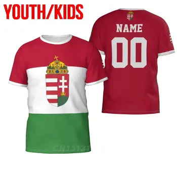Молодежь, дети, пользовательское имя, номер, Флаг страны Венгрия, 3D Футболки, Одежда, футболки, футболки для мальчиков и девочек, Топы, подарок на день рождения, Размер США