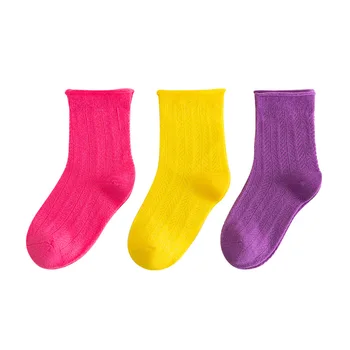 3 пары детских хлопчатобумажных носков, носки для маленьких девочек, милые мультяшные носки с дышащей сеткой для подростков от 1 до 14 лет, летняя мода