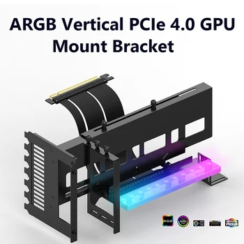 Кронштейн видеокарты с подсветкой RGB Вертикальное крепление видеокарты с кабелем-адаптером PCI-E 4.0 X16 5V 3PIN ARGB Компьютерные аксессуары