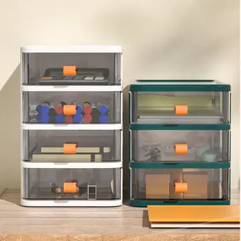 Простые в использовании ящики для хранения, пластиковые с круглым краем, Высококачественный Настольный Пластиковый Многослойный шкаф для организации