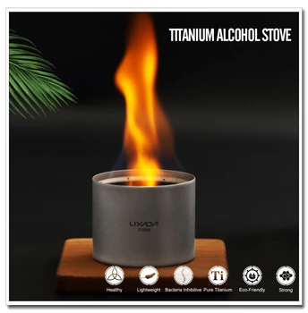 Мини-спиртовка Lixada Легкая титановая жидкоспиртовая спиртовка Печь с поперечной подставкой для кемпинга на открытом воздухе