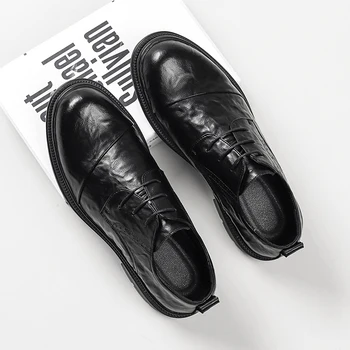 Мужские оксфорды из натуральной кожи, удобные модельные туфли Originals, официальные деловые повседневные мужские туфли-дерби на шнуровке